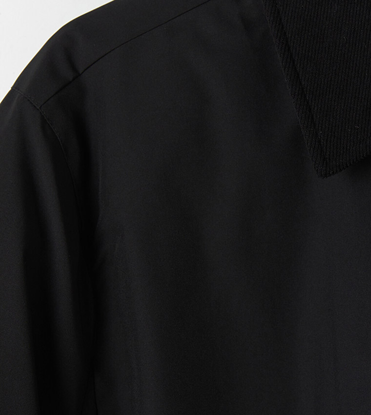 Solid Classic Collar Casual Jacket