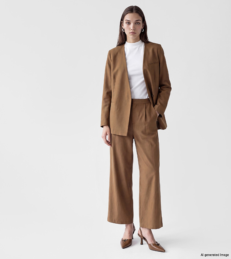 Solid Single-Breasted Blazer