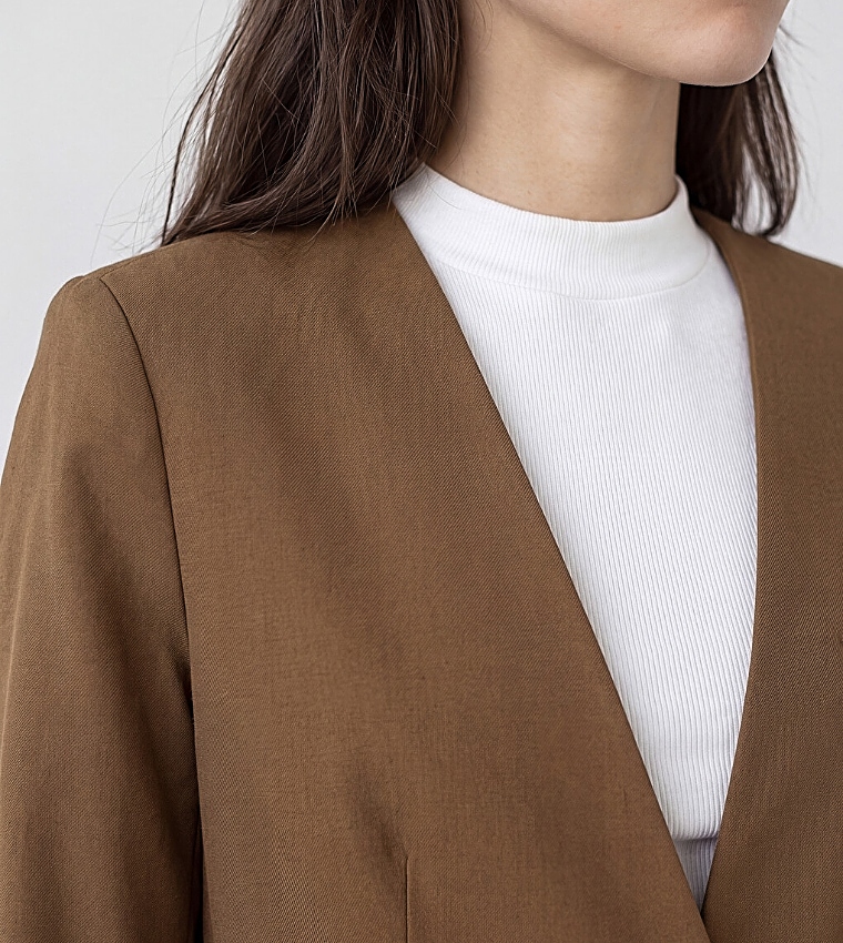 Solid Single-Breasted Blazer