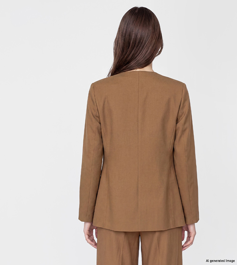 Solid Single-Breasted Blazer