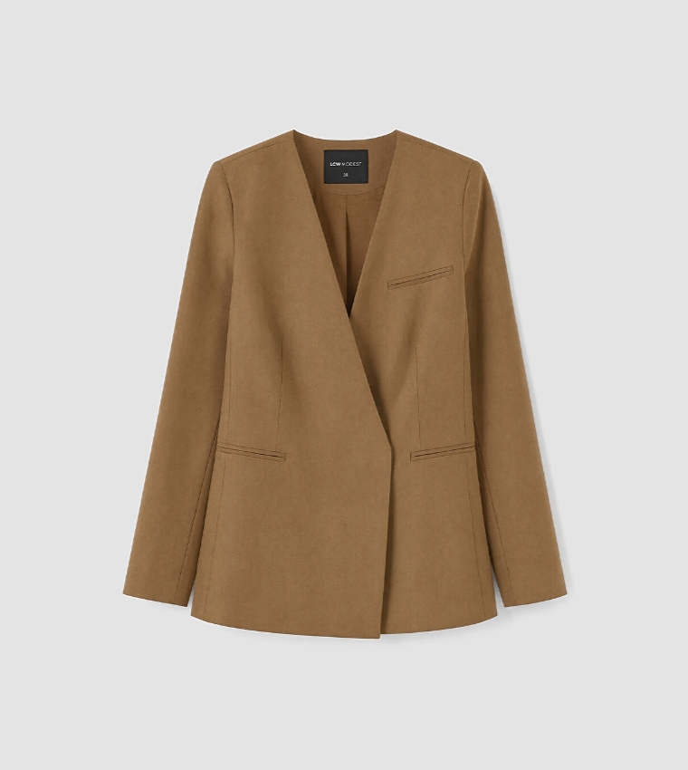 Solid Single-Breasted Blazer