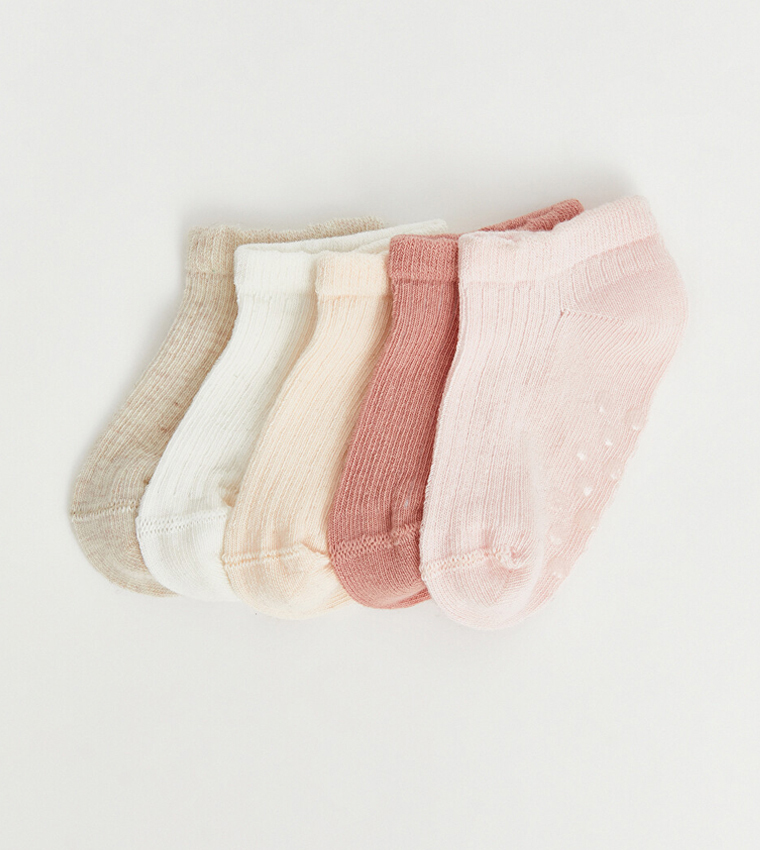 5-Pack Solid Ankle Socks