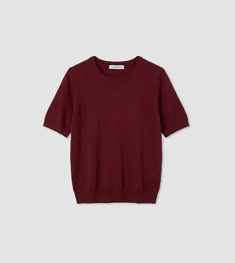 LC Waikiki  Round Neck Sweaters - Burgundy Round Neck Sweaters