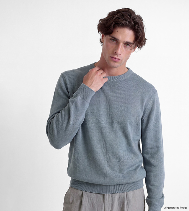 Solid Crew Neck Sweater