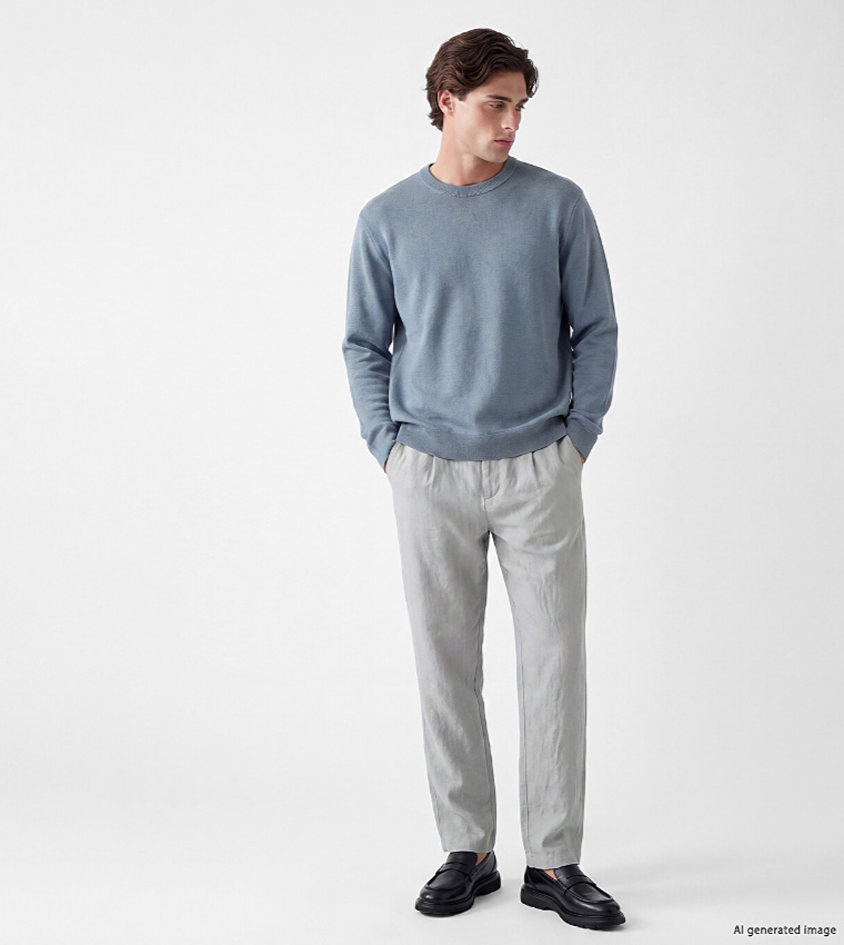 Solid Crew Neck Sweater