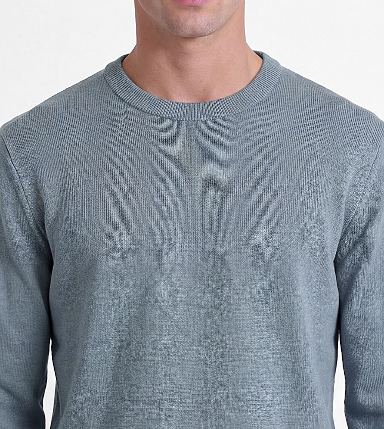 Solid Crew Neck Sweater