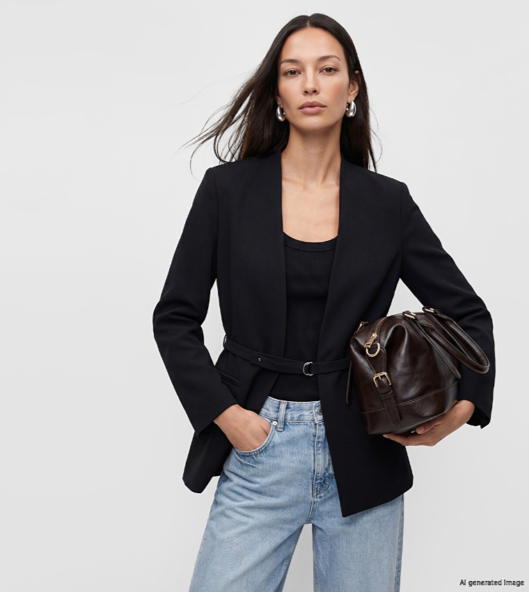 Solid Single-Breasted Blazer