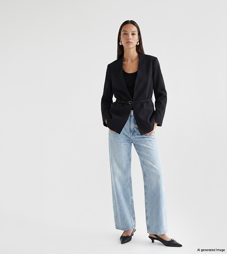 Solid Single-Breasted Blazer