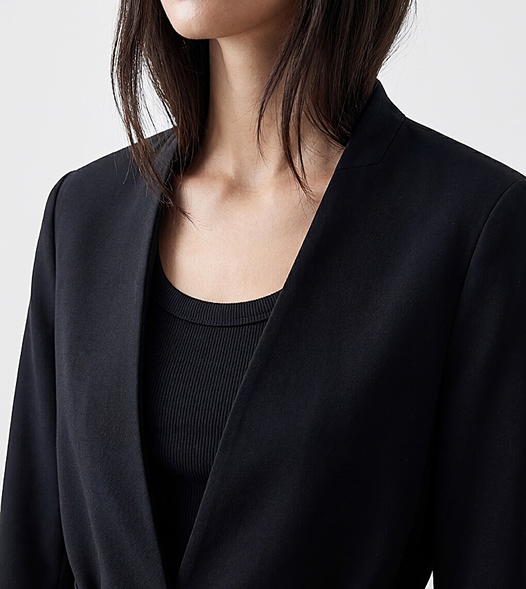 Solid Single-Breasted Blazer