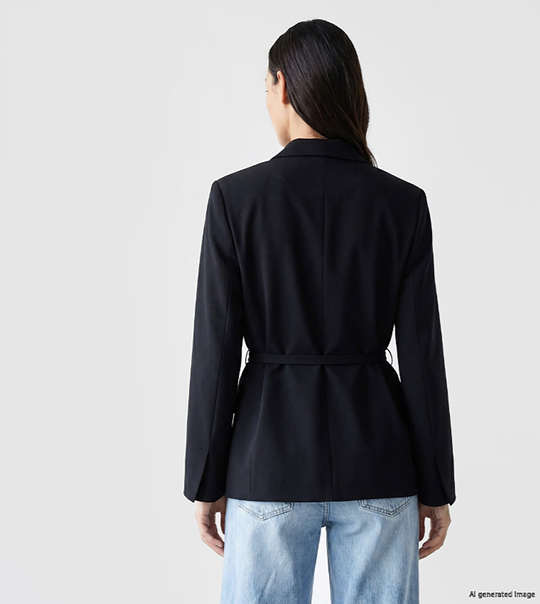 Solid Single-Breasted Blazer