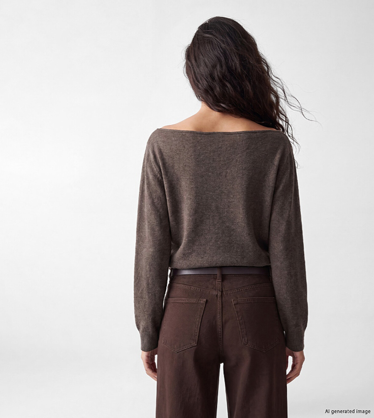 LC Waikiki  Round Neck Sweaters - Brown Round Neck Sweaters
