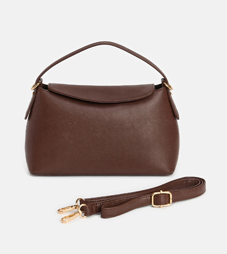 Solid Flap Shoulder Bag