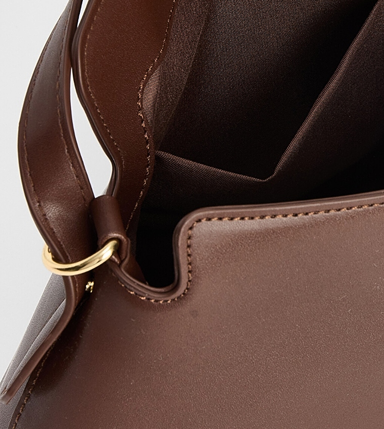 Solid Flap Shoulder Bag