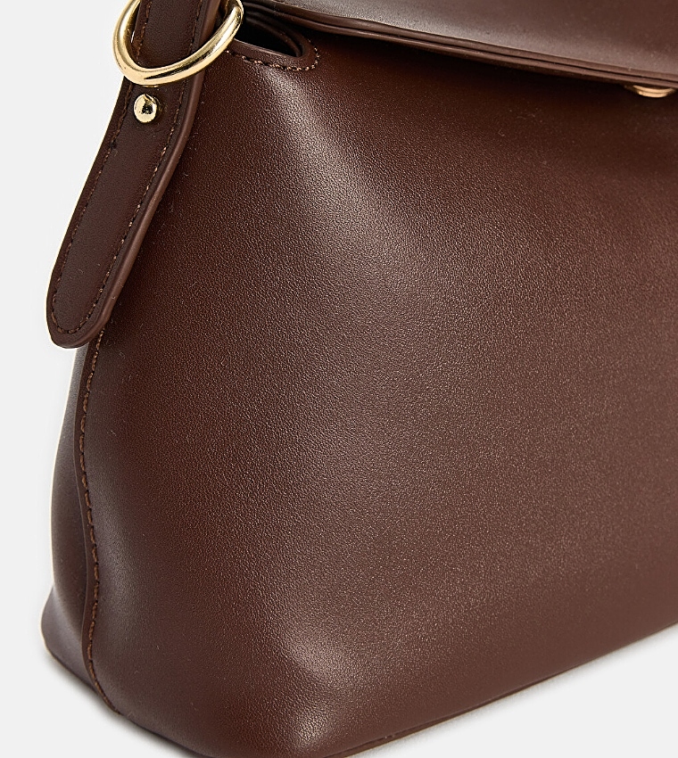 Solid Flap Shoulder Bag