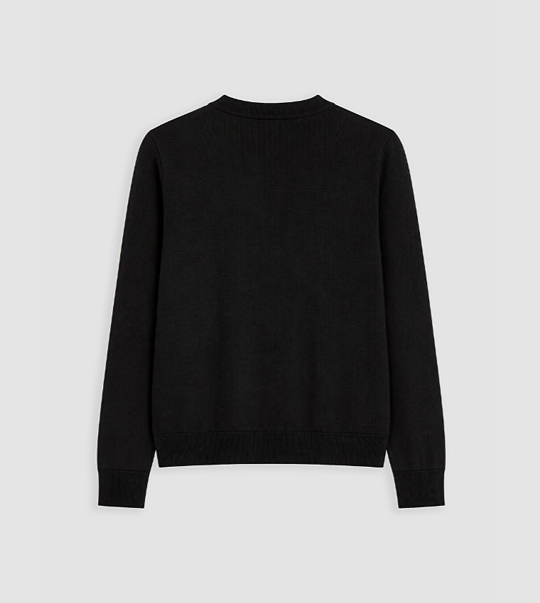 Solid Crew Neck Cardigan