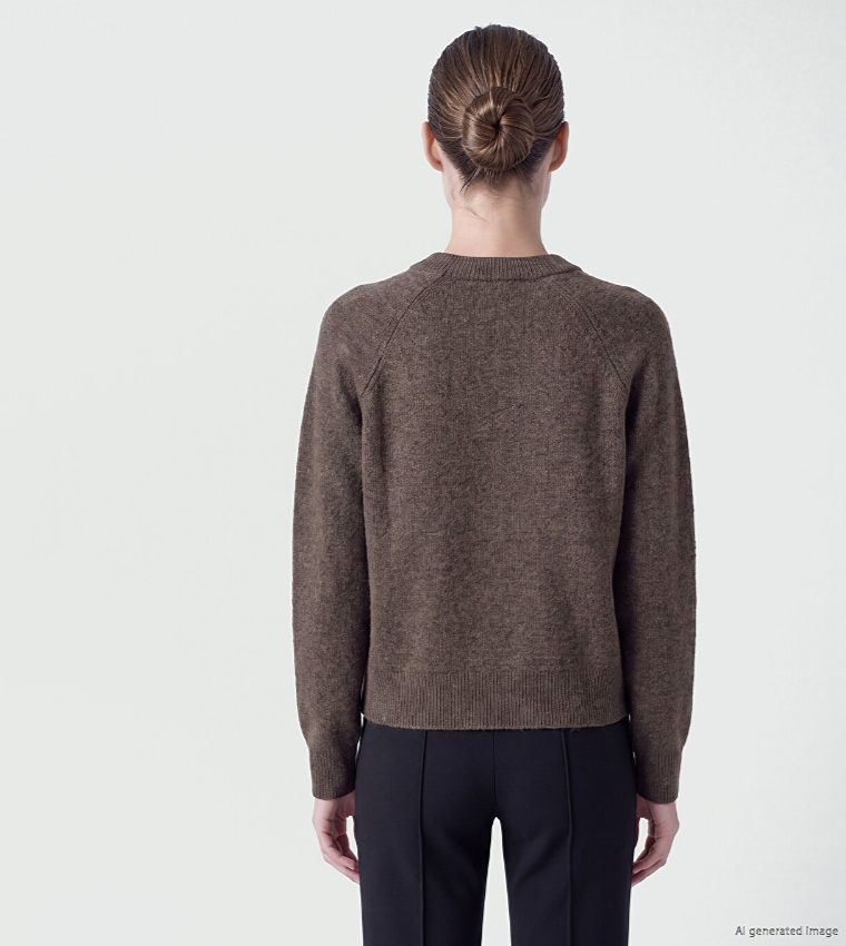 اٍل سي واي كيكي  سترات بياقة دائرية - بني  Round Neck Sweaters