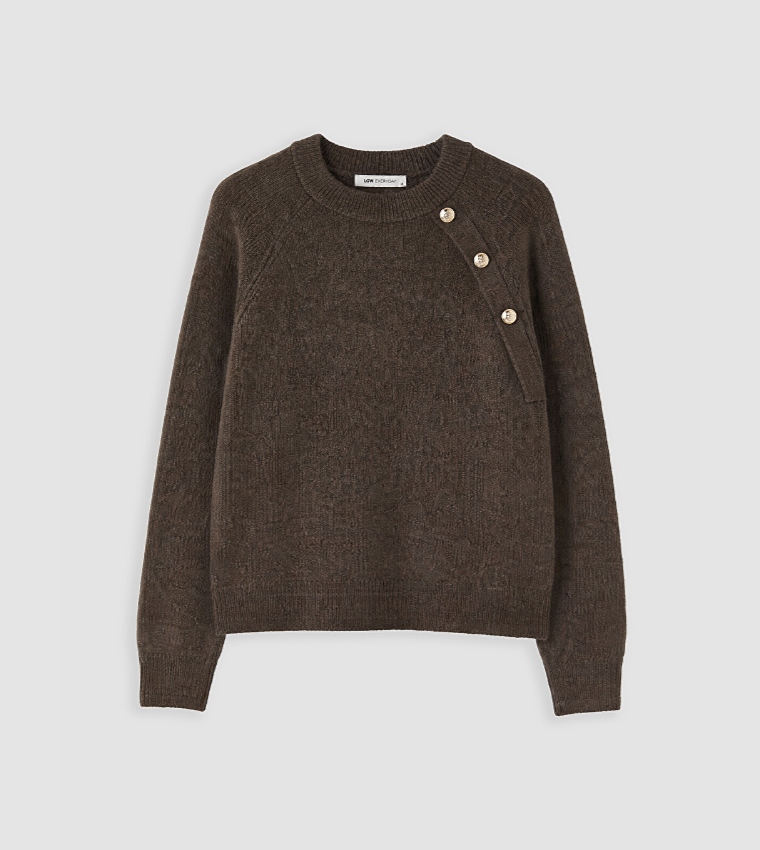 اٍل سي واي كيكي  سترات بياقة دائرية - بني  Round Neck Sweaters