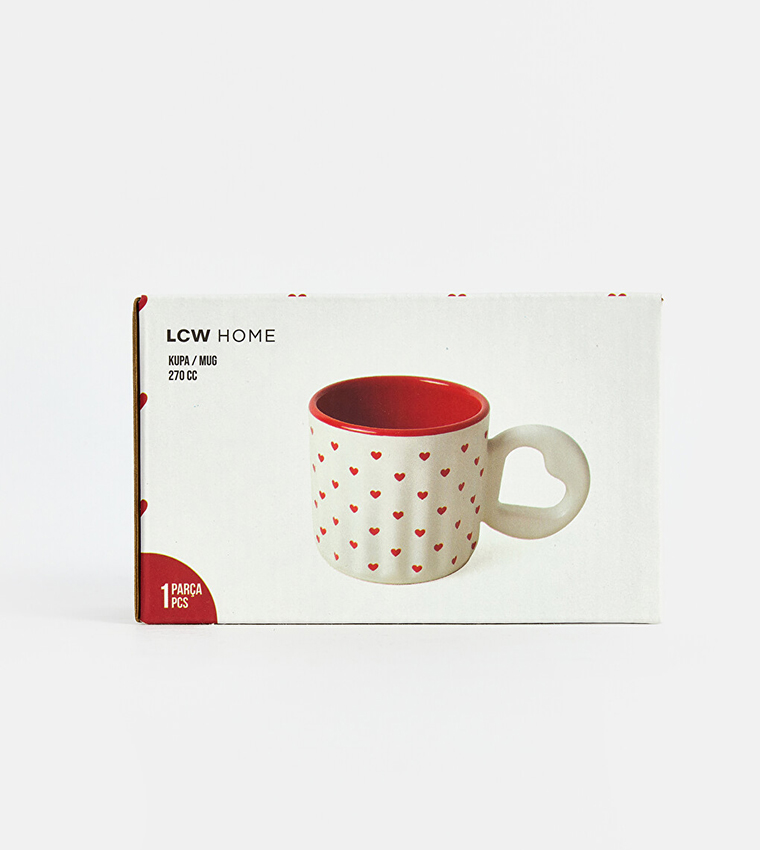 Heart Patterned Ceramic Mug, 270ml