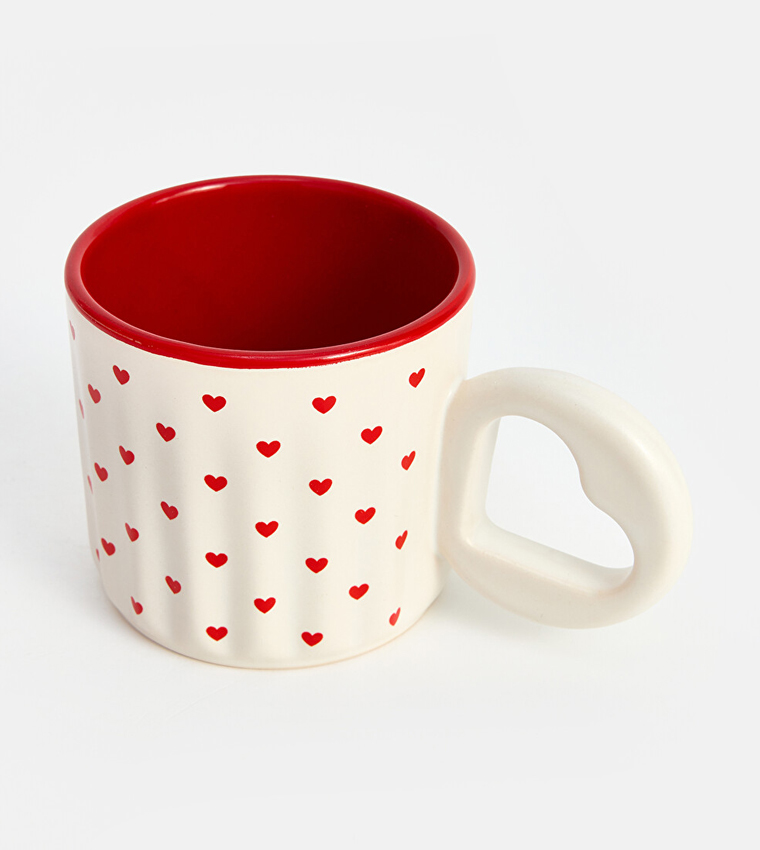 Heart Patterned Ceramic Mug, 270ml