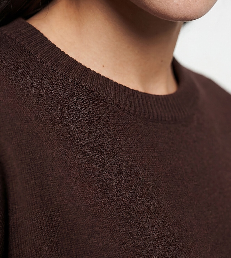 Solid Crew Neck Sweater
