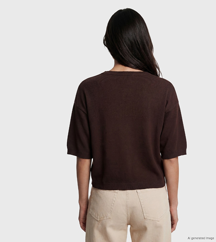 Solid Crew Neck Sweater