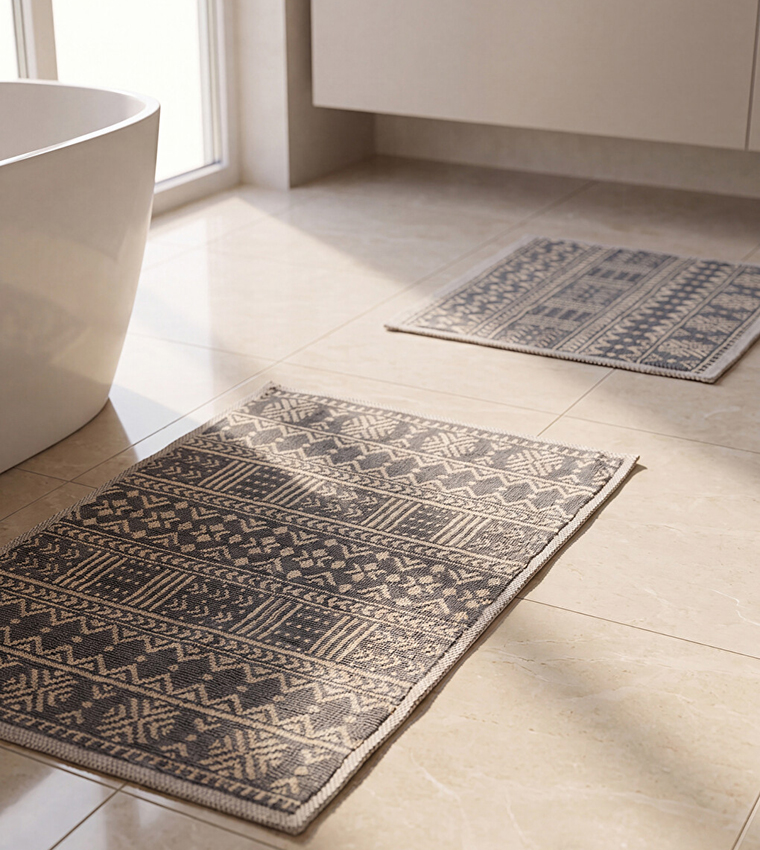 Ethnic Patterned Bath Mat Set