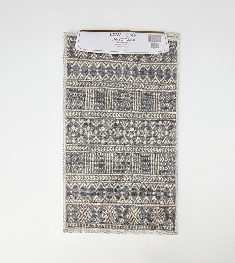 Ethnic Patterned Bath Mat Set