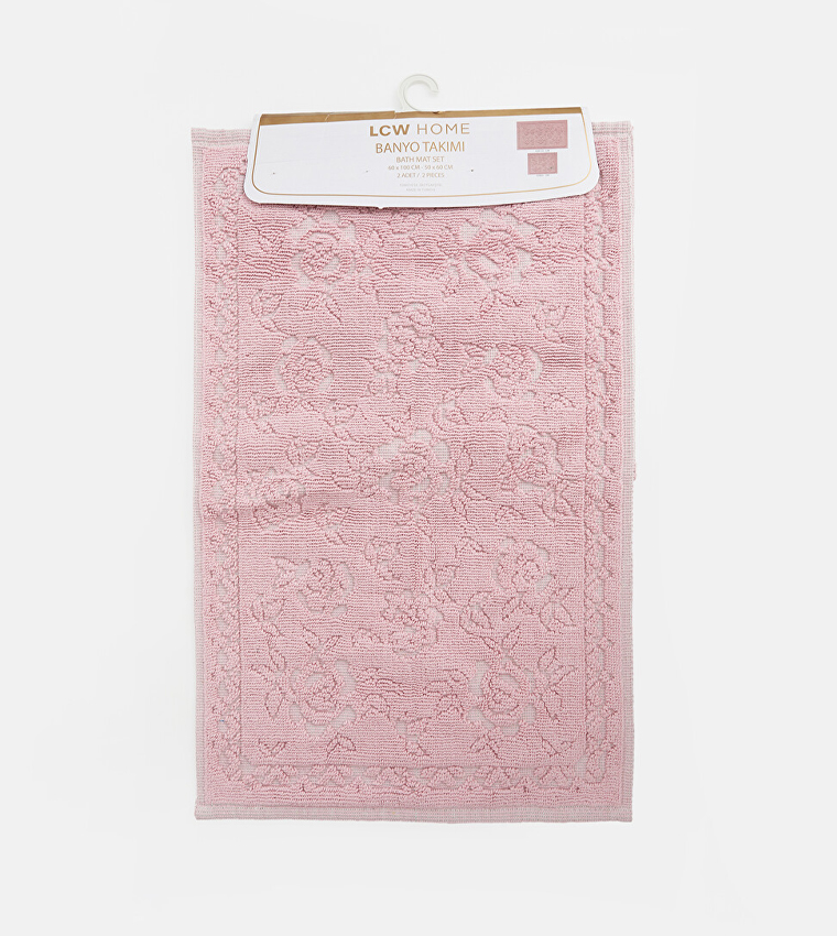 2-Pack Floral Patterned Bath Mat Set