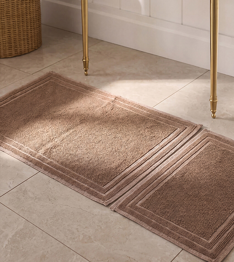 2-Pack Frame Patterned Bath Mat Set