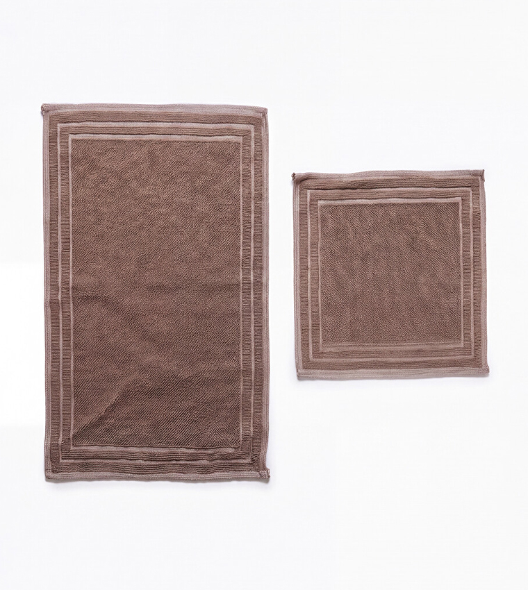2-Pack Frame Patterned Bath Mat Set
