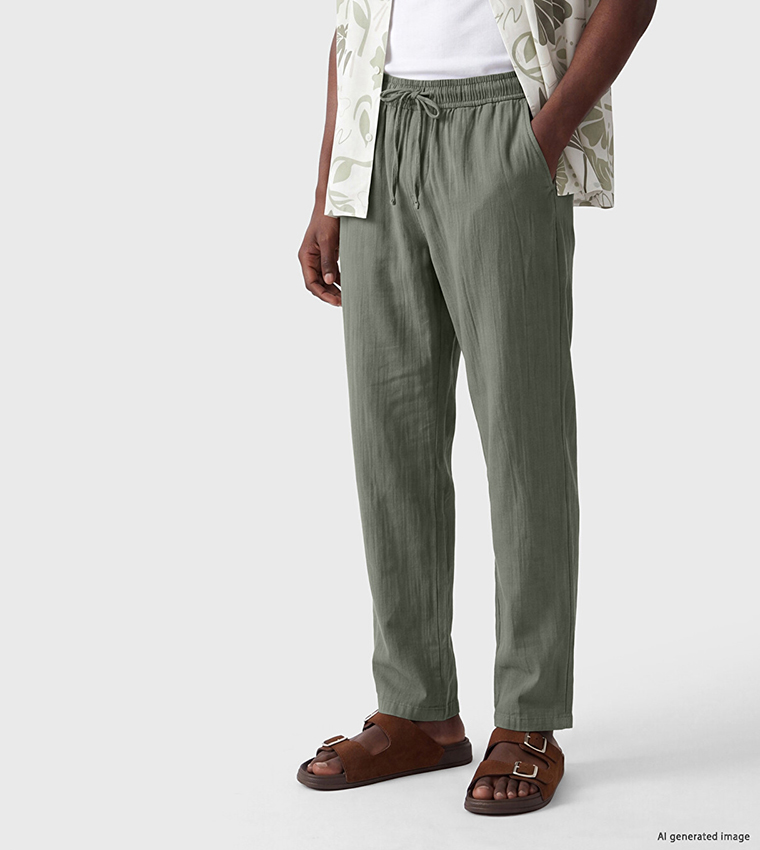 XSIDE Textured Regular Fit Trousers