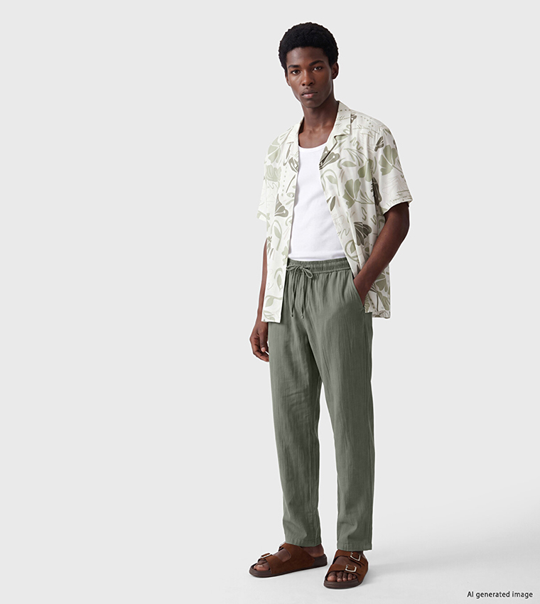 XSIDE Textured Regular Fit Trousers