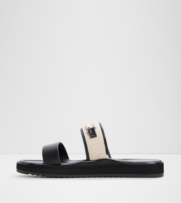 LAGOON Color Block Double Strap Flat Sandals