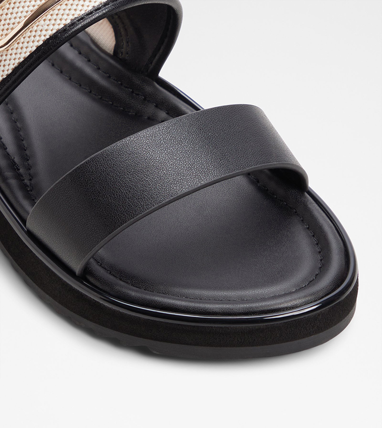 LAGOON Color Block Double Strap Flat Sandals
