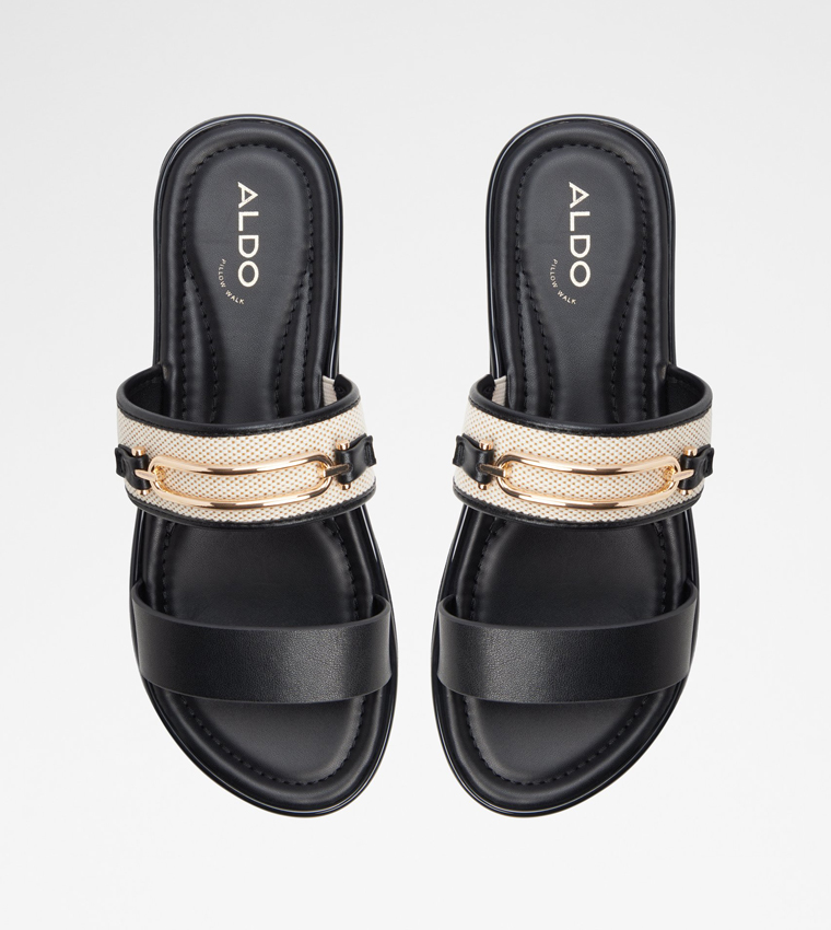LAGOON Color Block Double Strap Flat Sandals