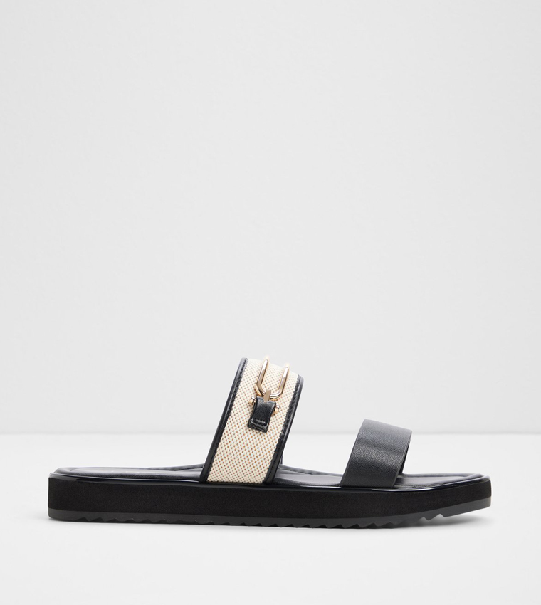 LAGOON Color Block Double Strap Flat Sandals