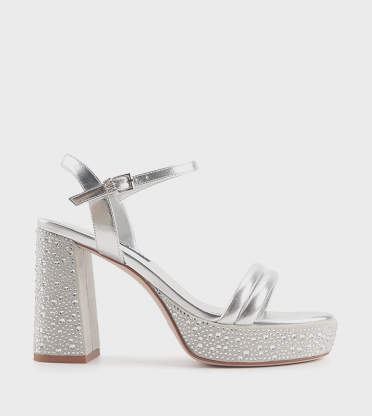 LAMARCIA Embellished Platform Heel Sandals