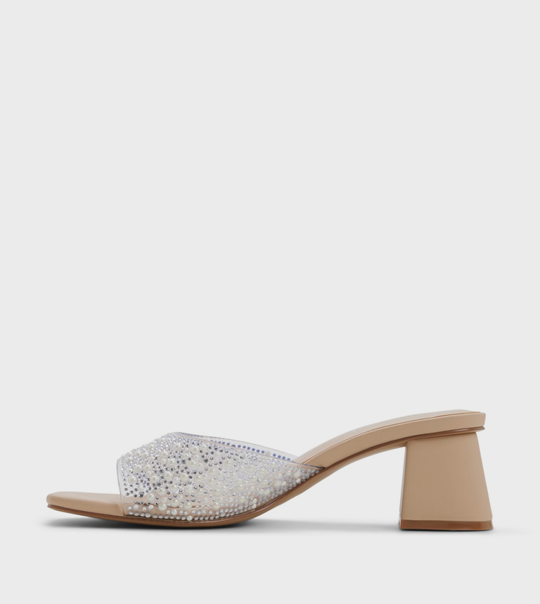 LANAA Embellished Block Heel Sandals