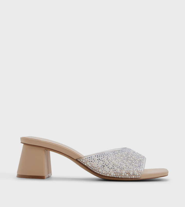 LANAA Embellished Block Heel Sandals