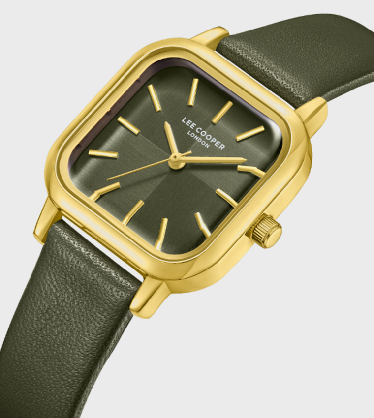 Dark Green Square Dial Analog Watch