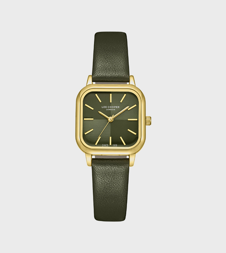 Dark Green Square Dial Analog Watch