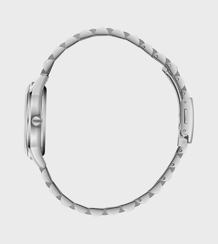 Round Dial Metal Strap Analog Watch