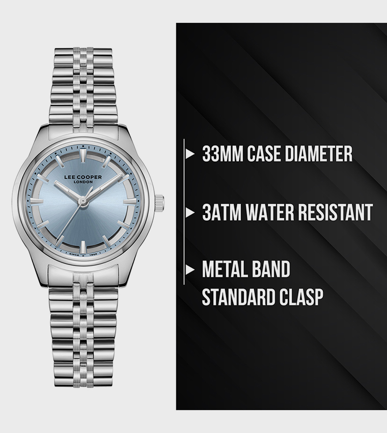 Round Dial Metal Strap Analog Watch