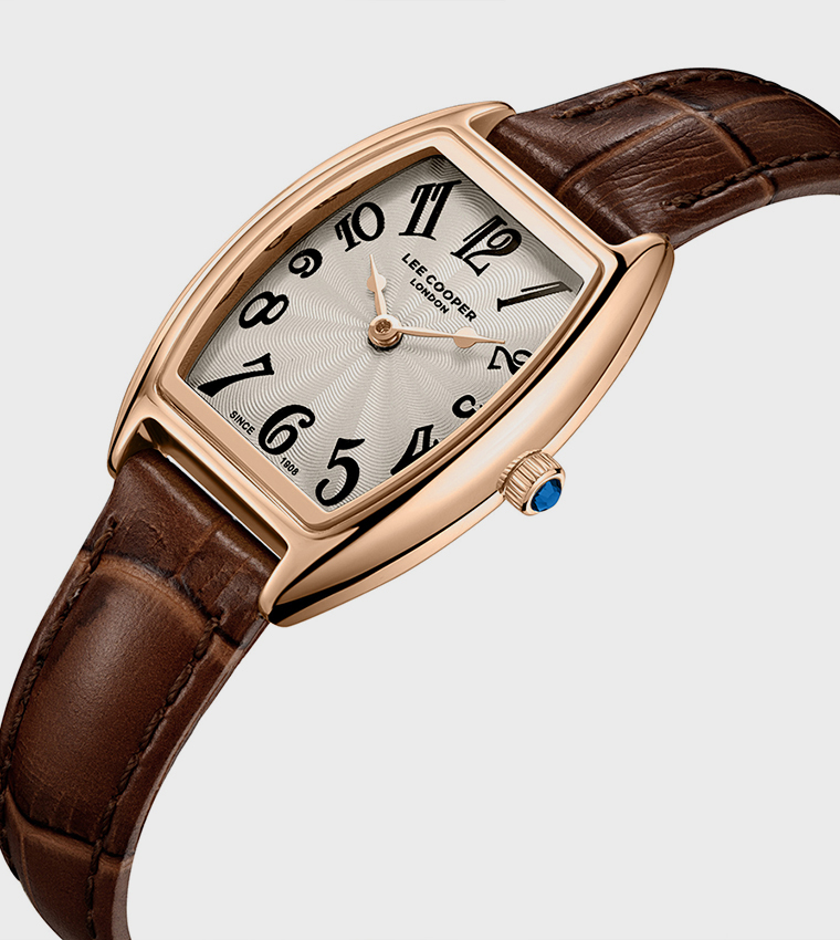 Square Dial Leather Strap Analog Watch