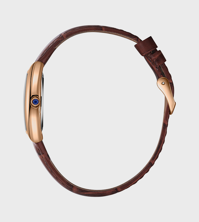Square Dial Leather Strap Analog Watch