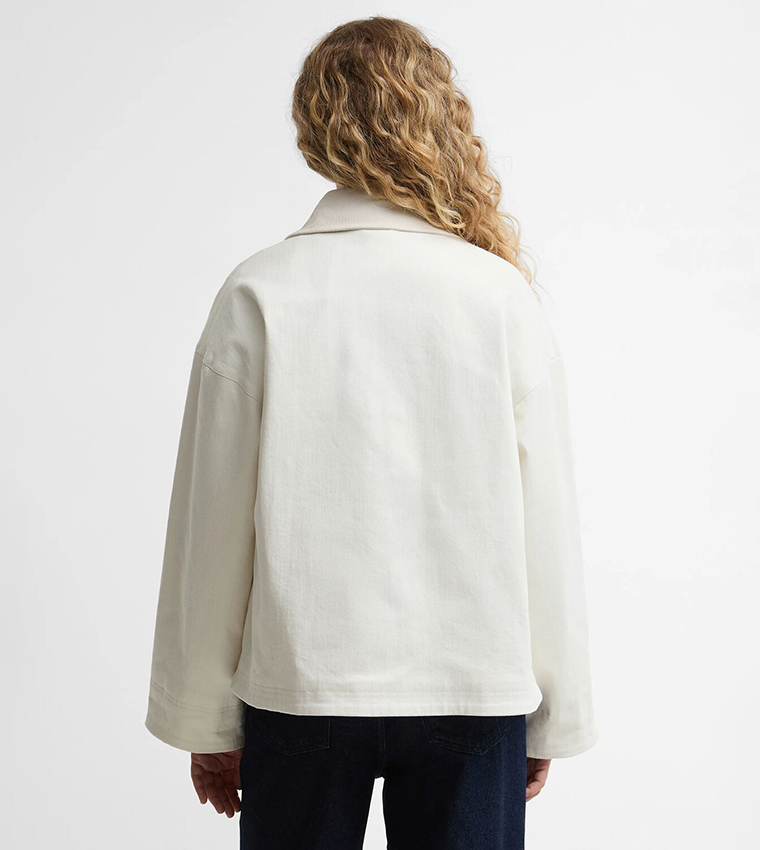 Solid Button Closure Casual Jacket