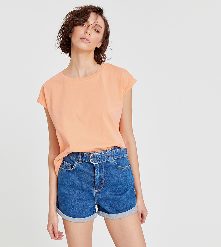High Waist Shorts-Mid Rodeo