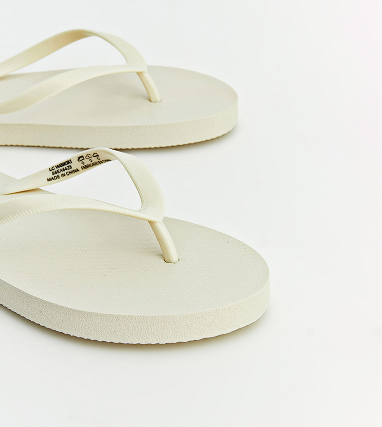Solid Open Toe Beach Flip-Flops