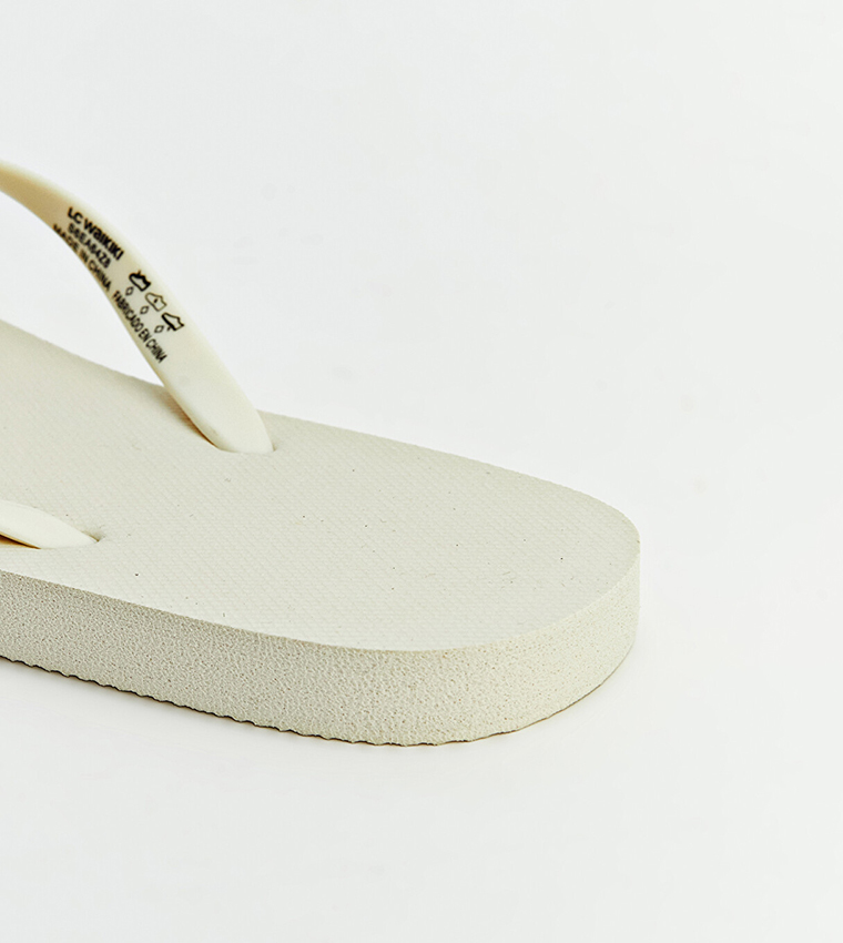 Solid Open Toe Beach Flip-Flops