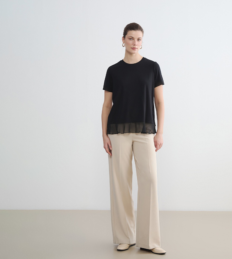 اٍل سي واي كيكي  توبات كاجوال  - أسود Casual Tops